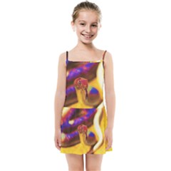 Vibrant Forked-tongue Snake Art Kids  Summer Sun Dress by ExtraGoodSauce