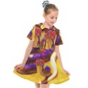 Vibrant Forked-Tongue Snake Art Kids  Short Sleeve Shirt Dress View1