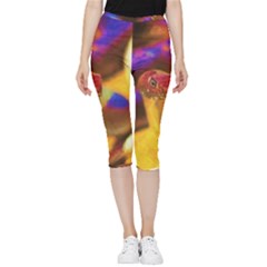 Vibrant Forked-tongue Snake Art Inside Out Lightweight Velour Capri Leggings  by ExtraGoodSauce