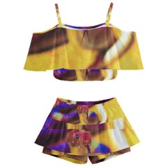 Vibrant Forked-tongue Snake Art Kids  Off Shoulder Skirt Bikini by ExtraGoodSauce