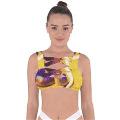 Vibrant Forked-tongue Snake Art Bandaged Up Bikini Top by ExtraGoodSauce