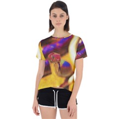 Vibrant Forked-tongue Snake Art Open Back Sport T-shirt by ExtraGoodSauce