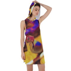 Vibrant Forked-tongue Snake Art Racer Back Hoodie Dress by ExtraGoodSauce