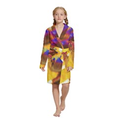 Vibrant Forked-tongue Snake Art Kids  Long Sleeve Velvet Lounge Robe by ExtraGoodSauce