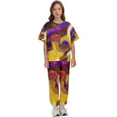 Vibrant Forked-tongue Snake Art Kids  T-shirt And Pants Sports Set by ExtraGoodSauce