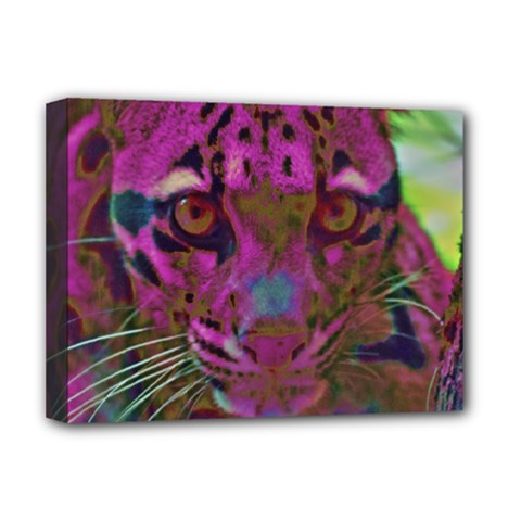 Pink And Purple Leopard Deluxe Canvas 16  X 12  (stretched)  by ExtraGoodSauce