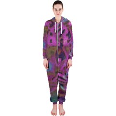 Pink And Purple Leopard Hooded Jumpsuit (ladies)