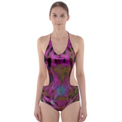 Pink And Purple Leopard Cut-out One Piece Swimsuit by ExtraGoodSauce