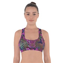 Pink And Purple Leopard Cross Back Sports Bra by ExtraGoodSauce