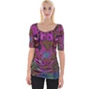 Pink and Purple Leopard Wide Neckline T-Shirt View1