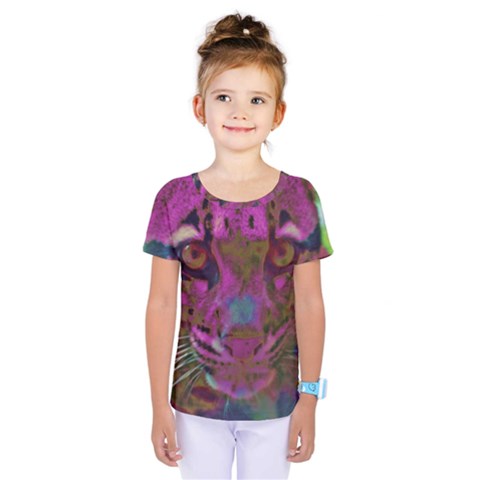 Pink And Purple Leopard Kids  One Piece T-shirt by ExtraAwesomeSauce