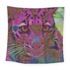 Pink And Purple Leopard Square Tapestry (large)