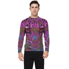 Pink And Purple Leopard Men s Long Sleeve Rash Guard by ExtraGoodSauce