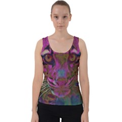 Pink And Purple Leopard Velvet Tank Top by ExtraGoodSauce