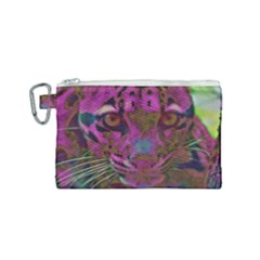 Pink And Purple Leopard Canvas Cosmetic Bag (small) by ExtraGoodSauce