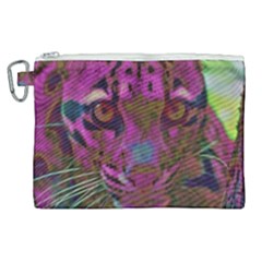 Pink And Purple Leopard Canvas Cosmetic Bag (xl) by ExtraGoodSauce