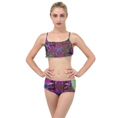 Pink And Purple Leopard Layered Top Bikini Set by ExtraGoodSauce