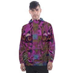 Pink And Purple Leopard Men s Front Pocket Pullover Windbreaker