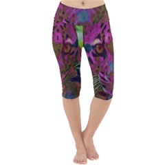 Pink And Purple Leopard Lightweight Velour Cropped Yoga Leggings by ExtraGoodSauce