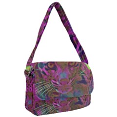 Pink And Purple Leopard Courier Bag by ExtraGoodSauce