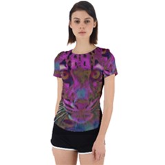 Pink And Purple Leopard Back Cut Out Sport T-shirt by ExtraGoodSauce