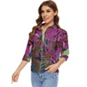 Pink and Purple Leopard Women s Quarter Sleeve Pocket Shirt View3