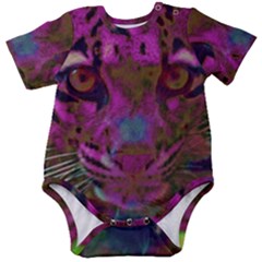 Pink And Purple Leopard Baby Short Sleeve Bodysuit by ExtraGoodSauce