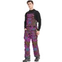 Pink and Purple Leopard Men s Side Zip Front Pouch Ski And Snowboard Bib Pants	 View2