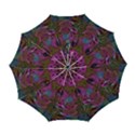 Pink and Purple Leopard Automatic Folding Umbrella with Case (Large) View1