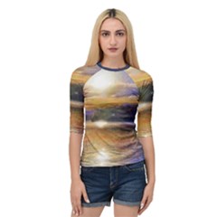 Serene Sunset Over Water Quarter Sleeve Raglan T-shirt