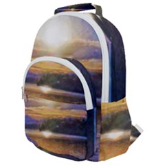 Serene Sunset Over Water Rounded Multi Pocket Backpack by ExtraGoodSauce