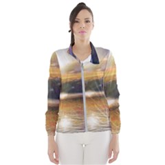 Serene Sunset Over Water Women s Windbreaker