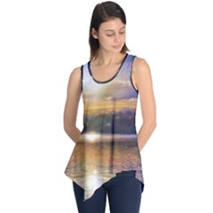 Serene Sunset Over Water Sleeveless Tunic by ExtraGoodSauce