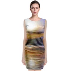 Serene Sunset Over Water Classic Sleeveless Midi Dress by ExtraGoodSauce