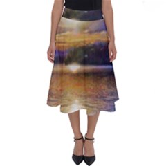 Serene Sunset Over Water Perfect Length Midi Skirt by ExtraGoodSauce