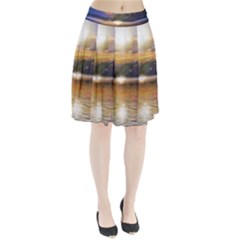 Serene Sunset Over Water Pleated Skirt by ExtraAwesomeSauce