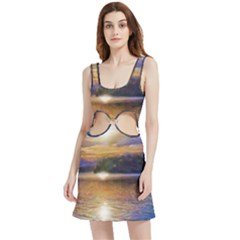 Serene Sunset Over Water Velour Cutout Dress by ExtraGoodSauce