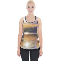 Serene Sunset Over Water Piece Up Tank Top by ExtraGoodSauce