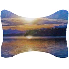 Serene Sunset Over Water Seat Head Rest Cushion by ExtraGoodSauce