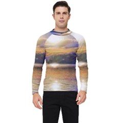 Serene Sunset Over Water Men s Long Sleeve Rash Guard by ExtraGoodSauce