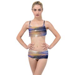 Serene Sunset Over Water Layered Top Bikini Set by ExtraGoodSauce