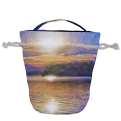 Serene Sunset Over Water Drawstring Bucket Bag by ExtraGoodSauce