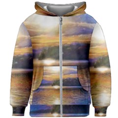 Serene Sunset Over Water Kids  Zipper Hoodie Without Drawstring