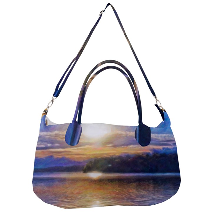 Serene Sunset Over Water Removable Strap Handbag