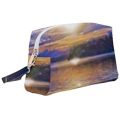 Serene Sunset Over Water Wristlet Pouch Bag (large) by ExtraGoodSauce