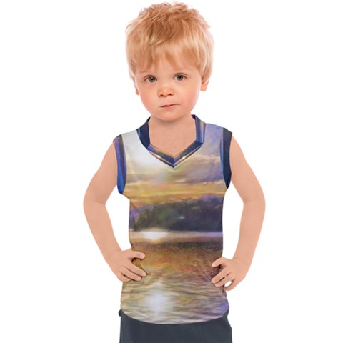 Serene Sunset Over Water Kids  Sport Tank Top by ExtraGoodSauce