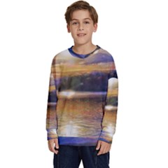 Serene Sunset Over Water Kids  Crewneck Sweatshirt