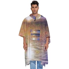 Serene Sunset Over Water Men s Hooded Rain Ponchos by ExtraGoodSauce