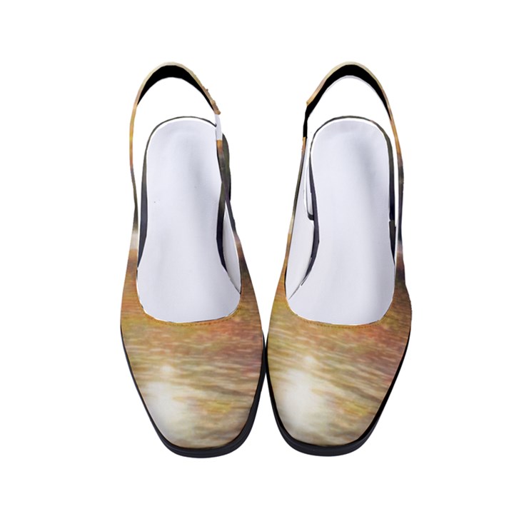 Serene Sunset Over Water Women s Classic Slingback Heels