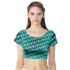 Peaceful Japanese Kanji Design Short Sleeve Crop Top by ExtraGoodSauce